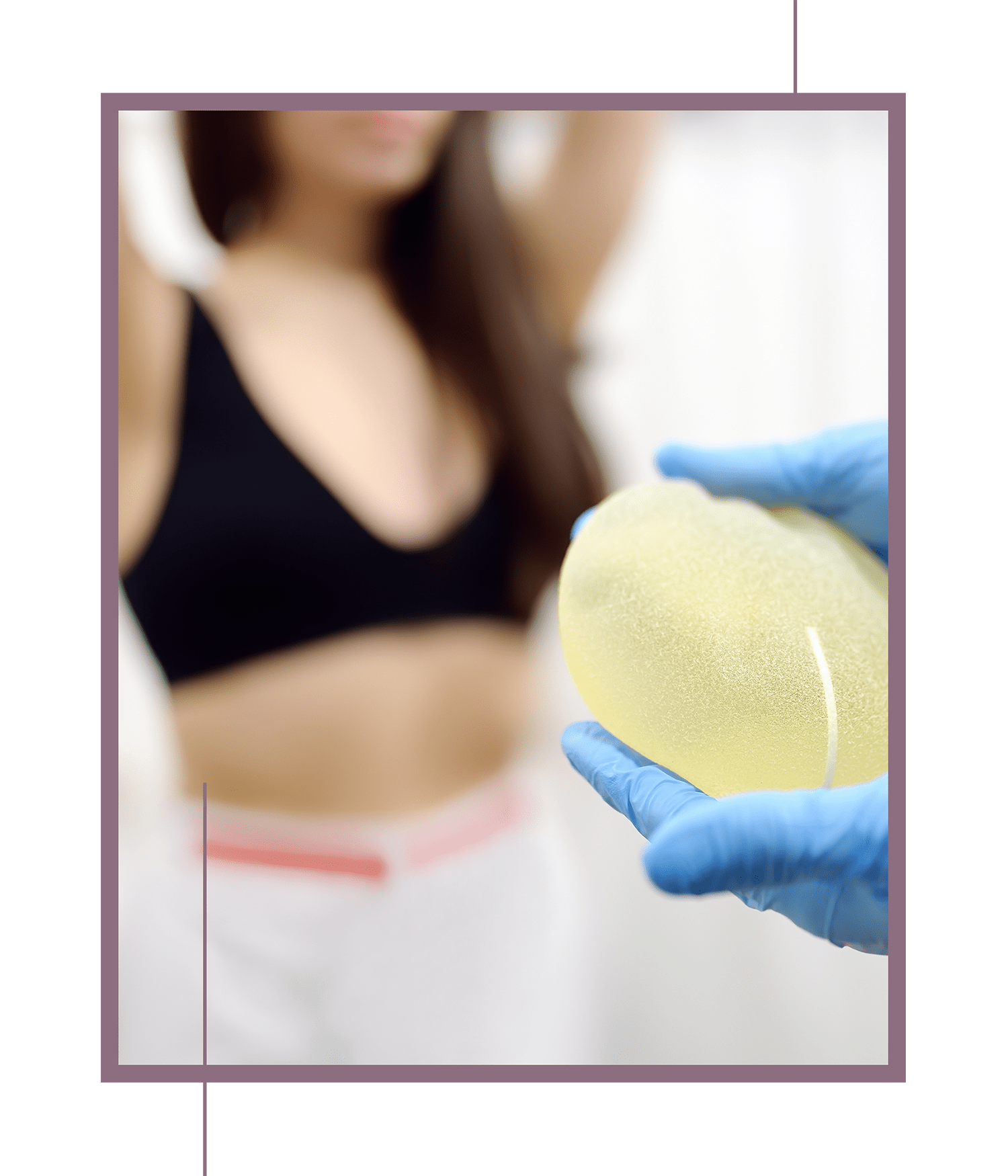 A woman getting breast augmentation surgery.