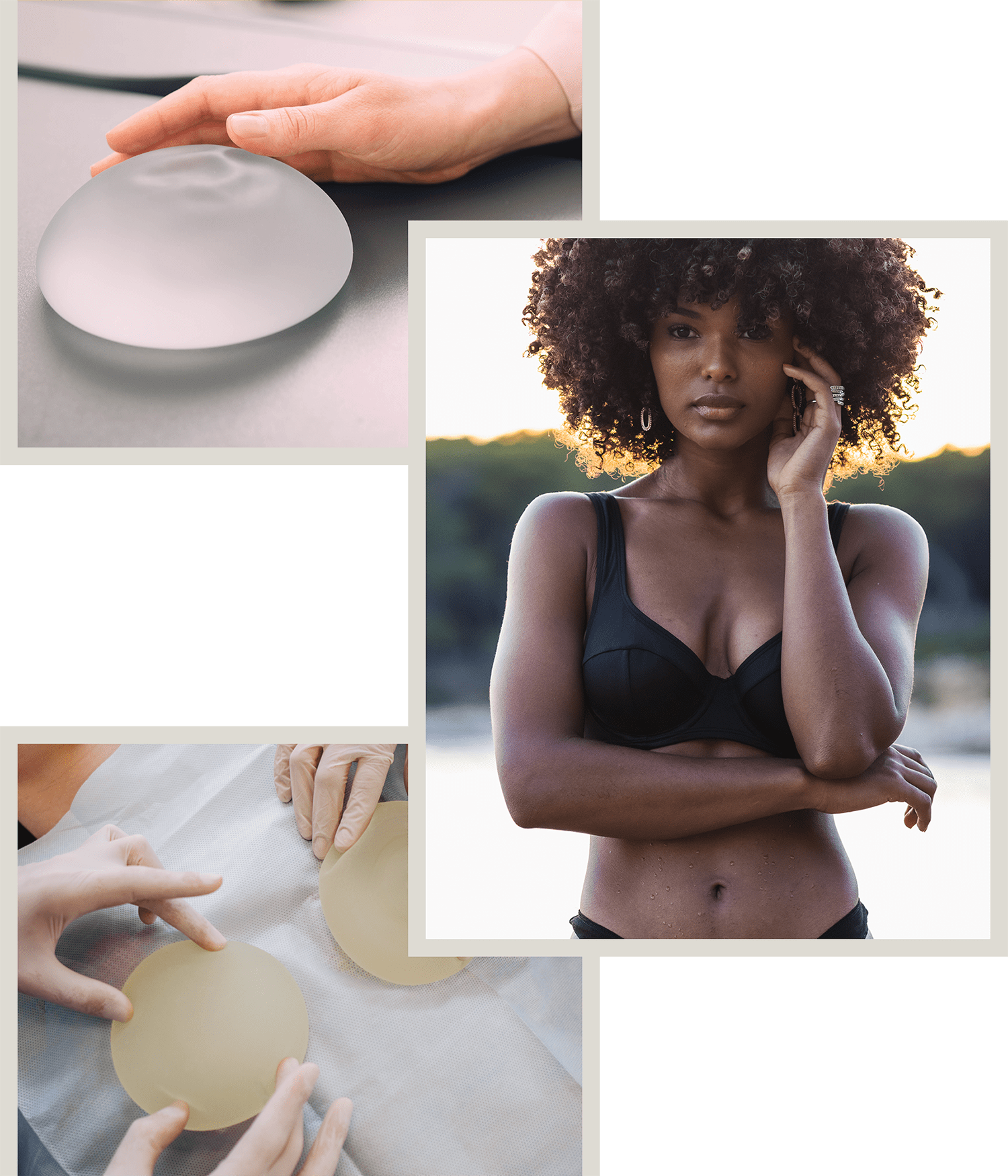 A collage of breast augmentation.