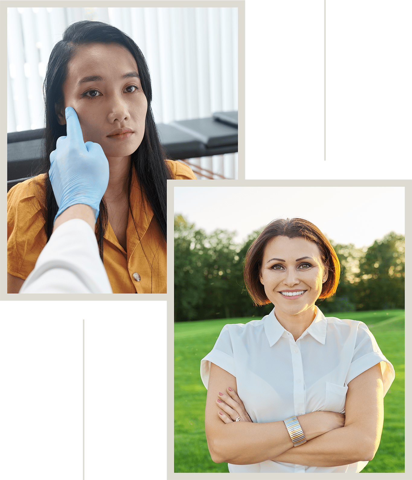 A collage of women getting a facelift.