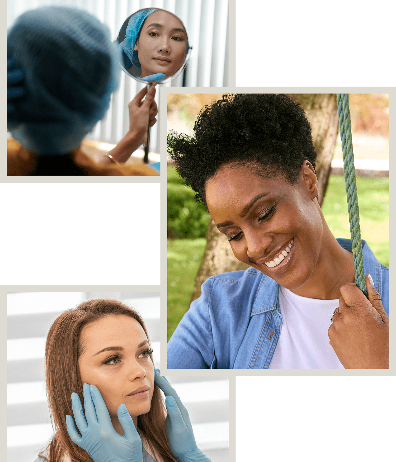 A collage of women getting a facelift.