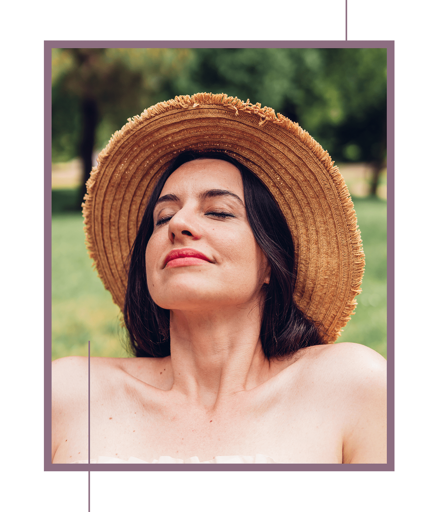 A beautiful woman sitting in the sun.